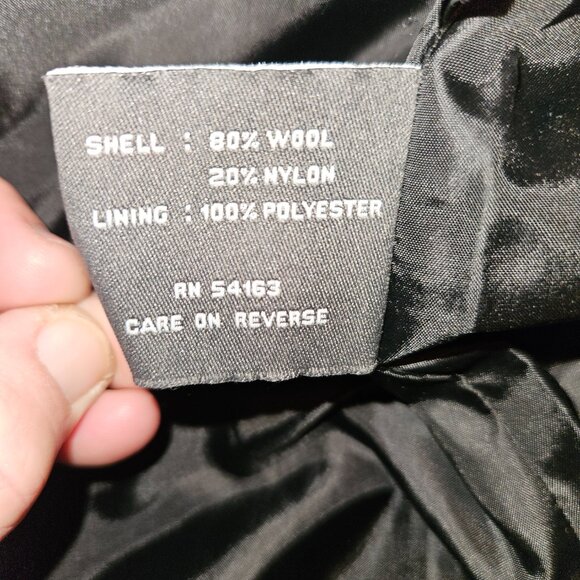 Long Black Pea coat Women's size 12 Kenneth Cole Reaction - Picture 6 of 7